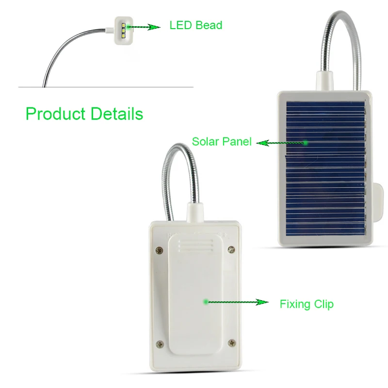 ポータブルソーラーLEDランプ,USB充電クリップ,読書,誕生日プレゼント,Buitenverlichting,zonne,energie,緊急事態