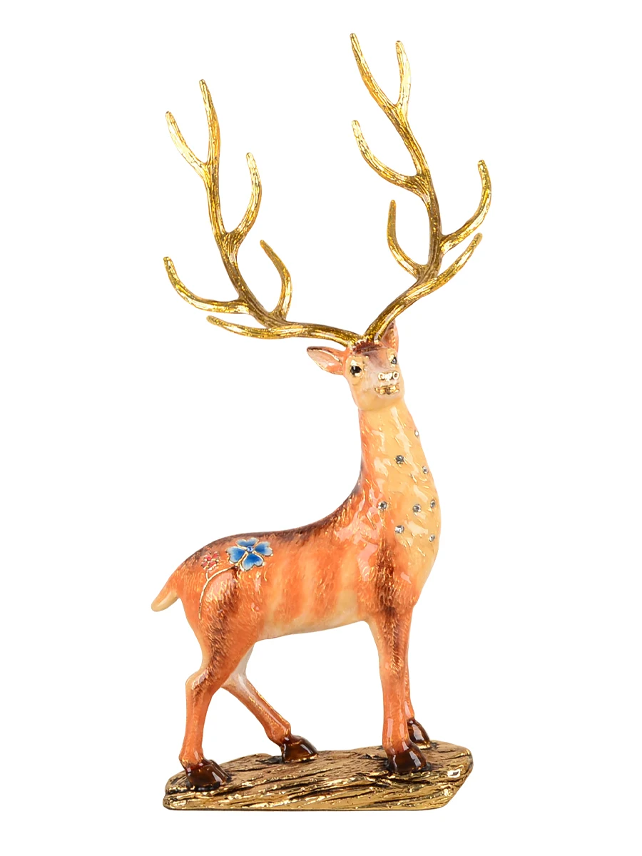 

Enamel inlaid diamond lucky sika deer ornaments home accessories porch living room office