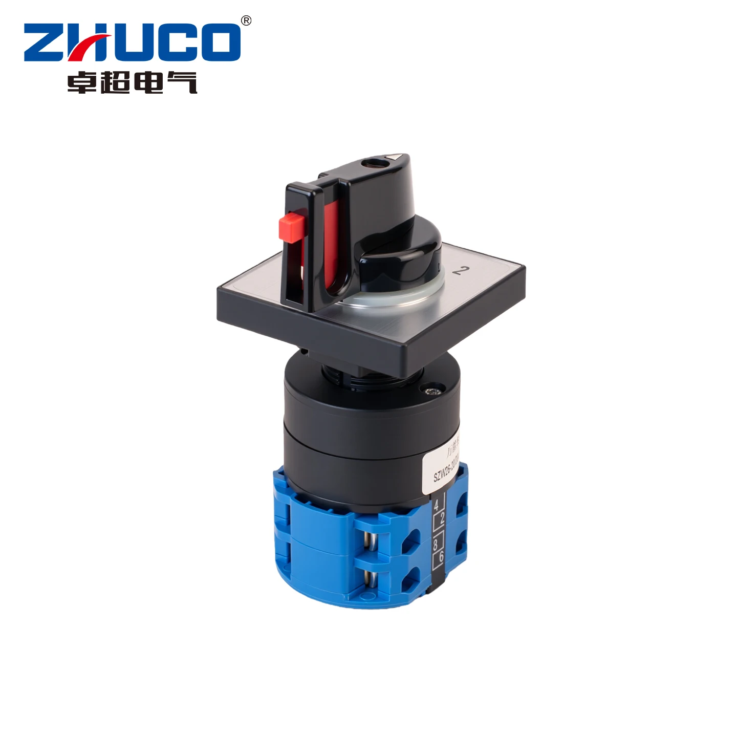 Zhuco 2/3 Position Selector Switch 20A 690V, 8-Terminal Universal Rotary Cam Selector with Locking Switch, Suitable for Distribution Cabinets, Machine Tools, Industrial Panels (Szw26-20/C45Sa2, on Off On, on Off, on on)