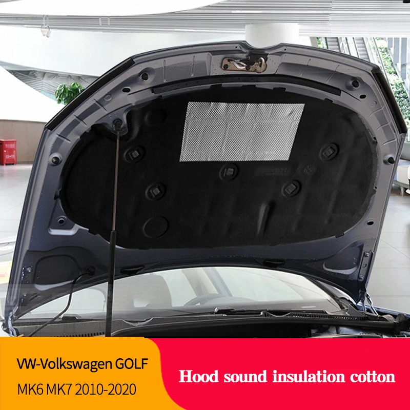 For Volkswagen Golf 6 2008-2014 Front Hood Engine Sound Insulation Pad Cotton Soundproof Cover Thermal Heat Insulation Pad Mat