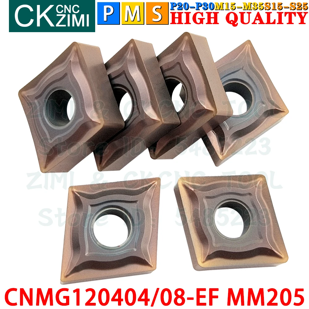 CNMG120404-EF MM205 CNMG120408-EF MM205 إدراجات كربيد خارجية أدوات إدراج تحول CNMG1204 CNMG 1204 EF EM CNC مخرطة معدنية ميكانيكية أدوات قطع تحول