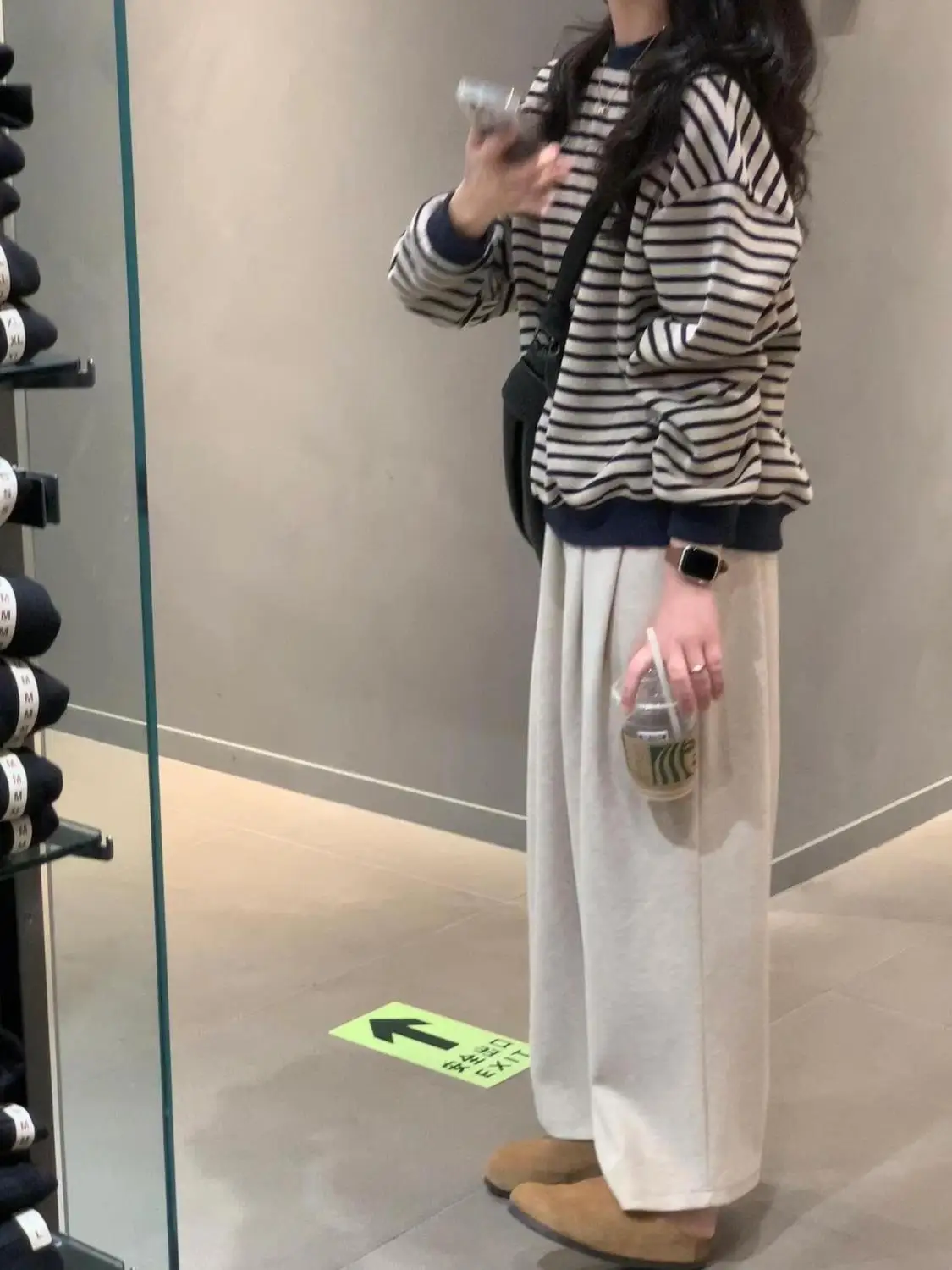 سويت شيرت مخطط باللون الكحلي للسيدات 2025 - هوديي برقبة دائرية أمريكية عتيقة، بلوفر Y2K كبير الحجم بتصميم كسول، كاجوال للخريف والشتاء C #2