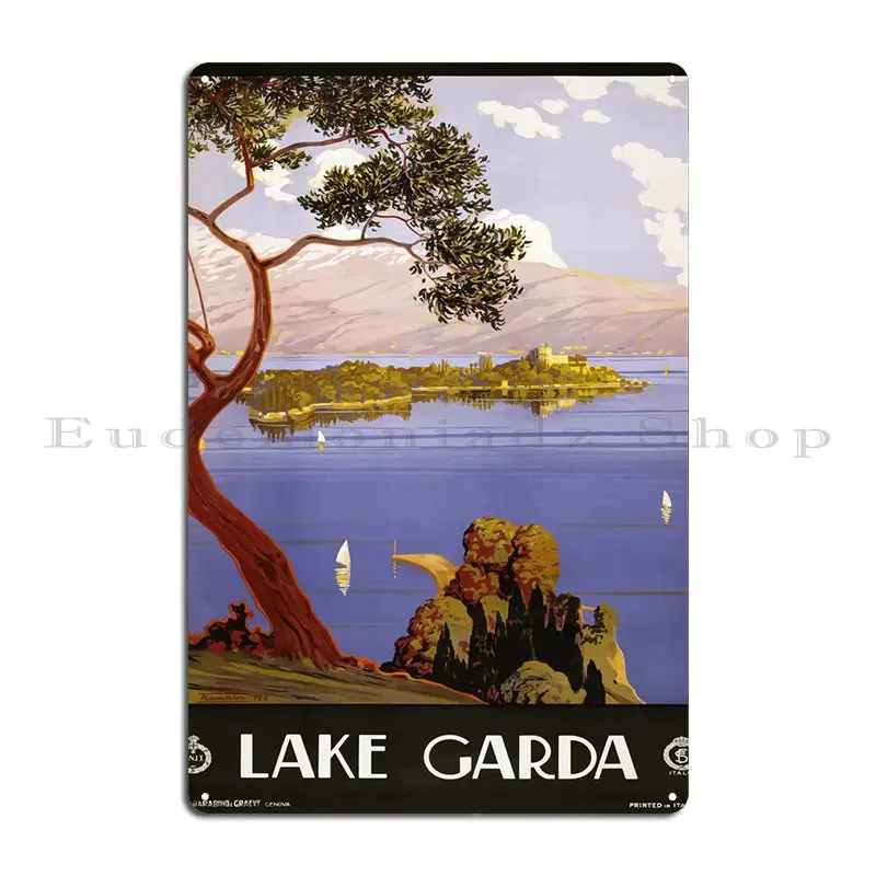 Lake Garda Vintage Poster Metal Plaque Poster Party Pub Custom Iron Wall Pub Tin Sign Poster