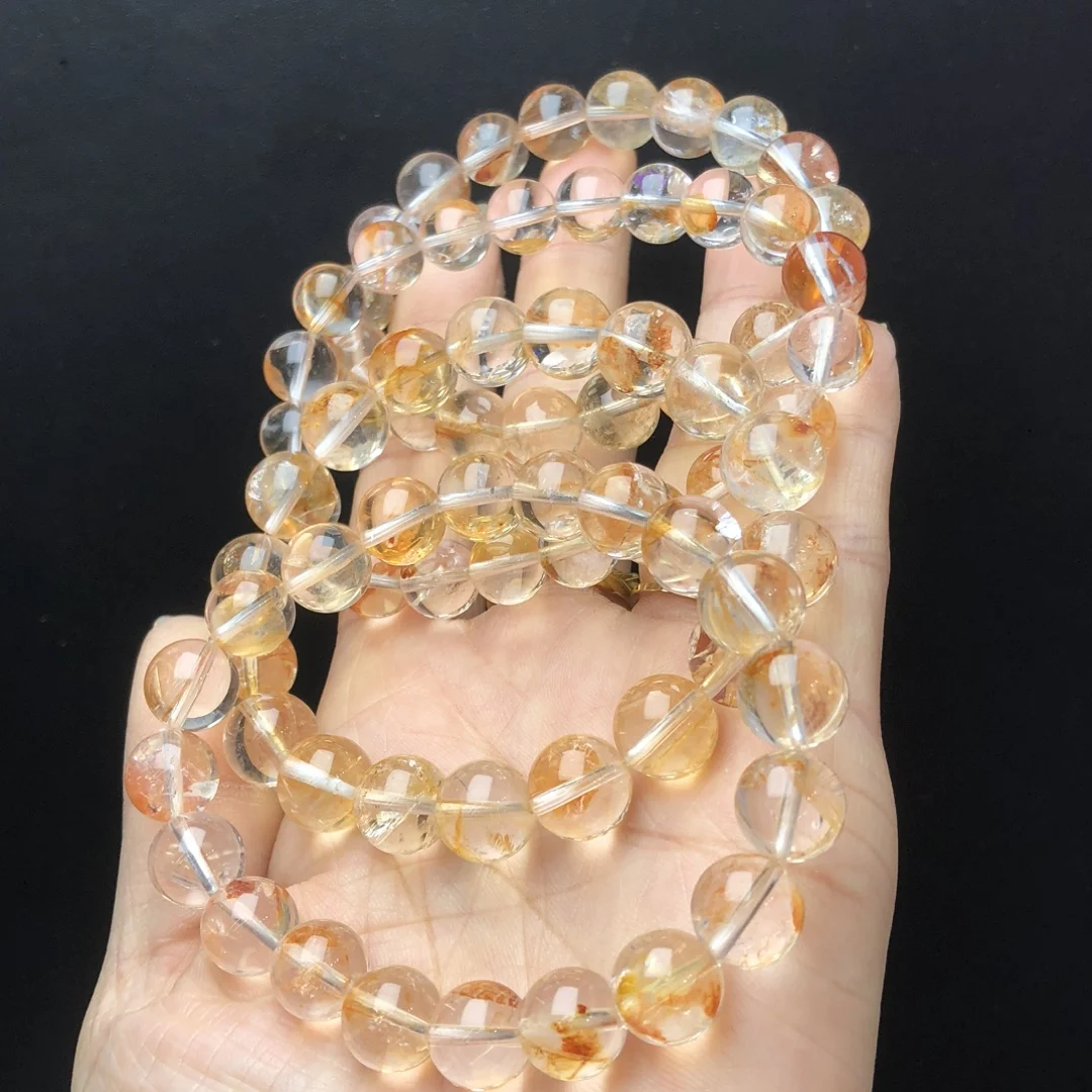 

1 Pc Fengbaowu Natural Red Yellow Hematoid Quartz Bracelet Round Beads Reiki Healing Stone Jewelry Gift For Women Men