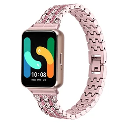 For Samsung galaxy Fit 3 Strap Stainless Steel band Diamond Five-Bead Bracelet Correa for Samsung galaxy fit 3 SM-R390 Watchband