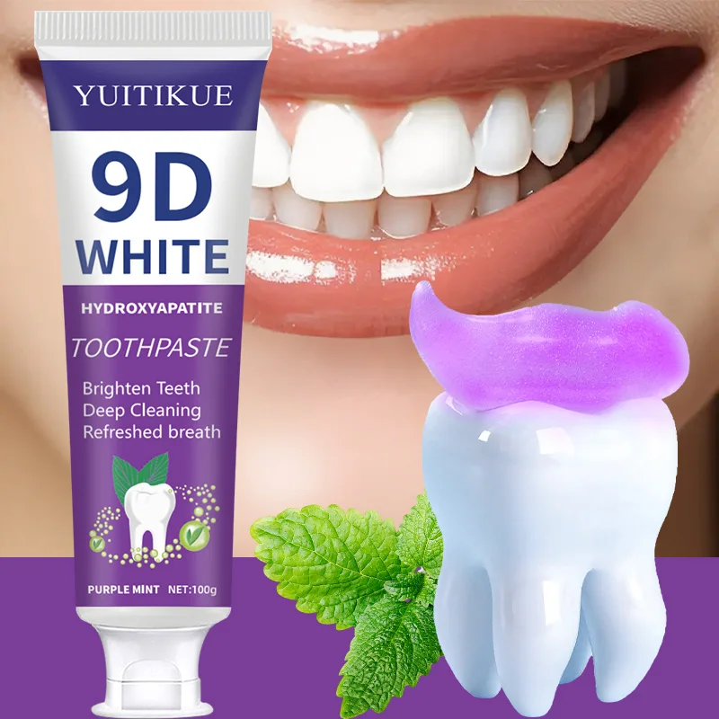 ​ ​ YUITIKUE 9D Pasta de dientes hidrosapatita 100 g - Menta púrpura, limpieza profunda y brillo dental, aliento fresco para sonrisa segura