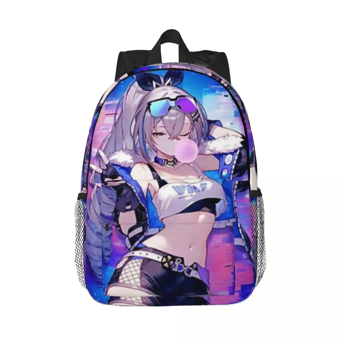 Silver Wolf Honkai Star Rail para meninas meninos mochila de estudante de grande capacidade mochila leve à prova d'água de 15 polegadas