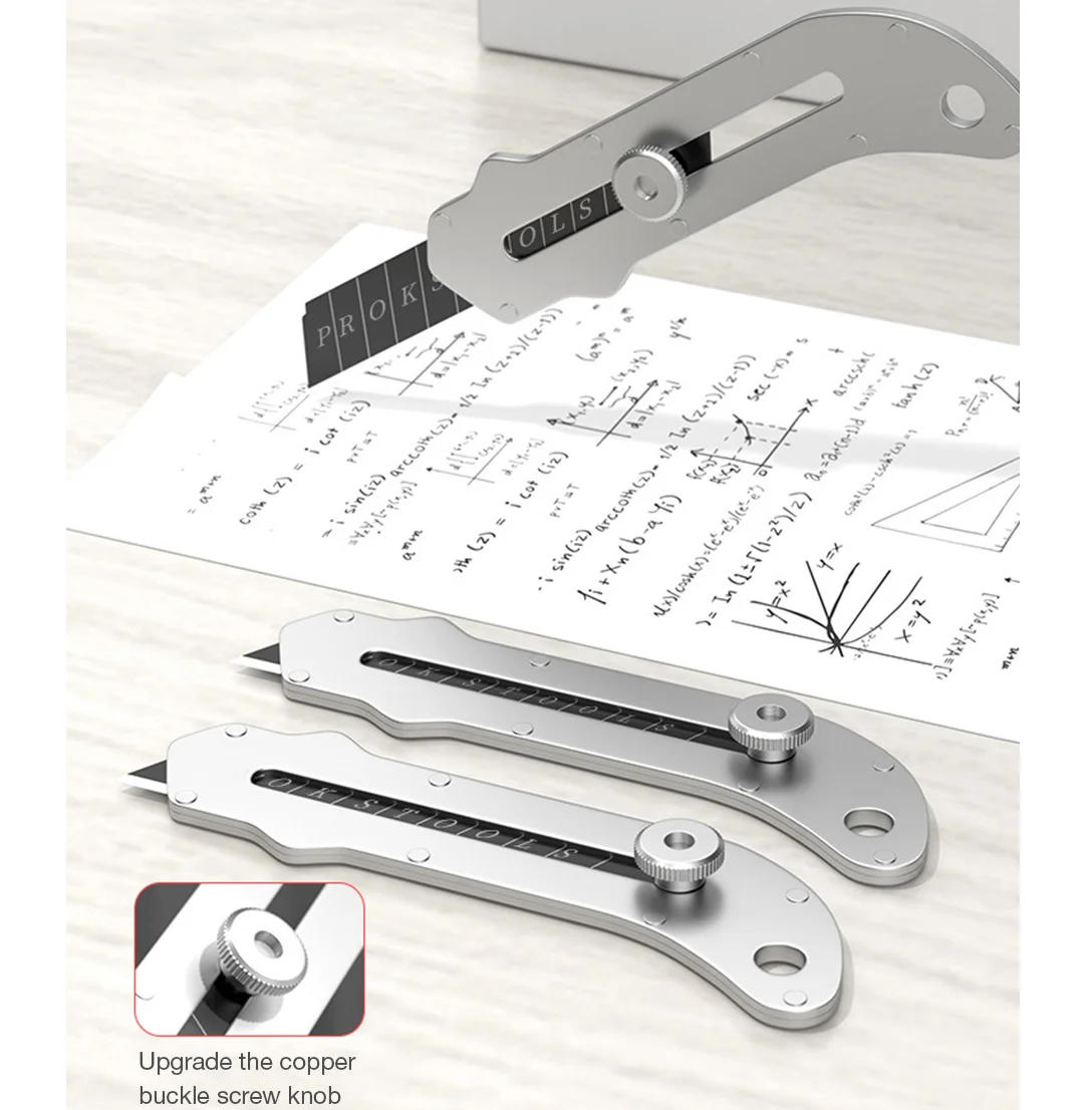 Cuchillo de utilidad de acero inoxidable, cuchillas de acero al carbono de alta calidad, corte de papel, suministros de papelería de oficina