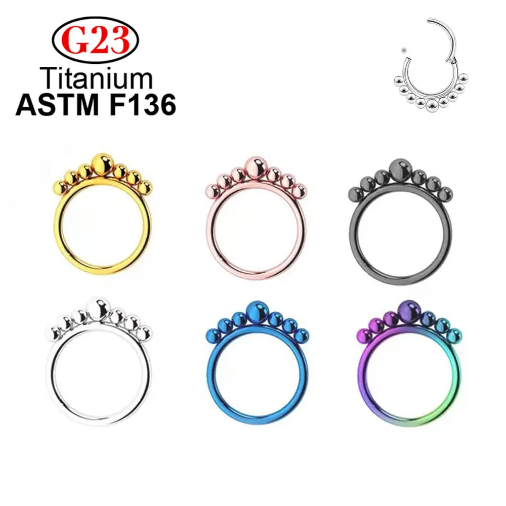 Hoop Septum G23 ASTM F136 Titanium Earrings Body Piercing Ear Intimate Accessories Nose Ring