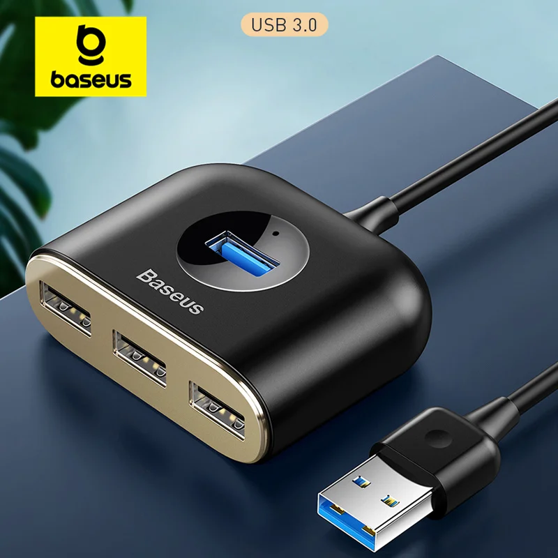 Baseus USB HUB USB3.0 to USB3.0*1+USB2.0*3 for MacBook Pro Air 2020 USB 2.0 HUB LED USB Splitter for PC Computer Accessories