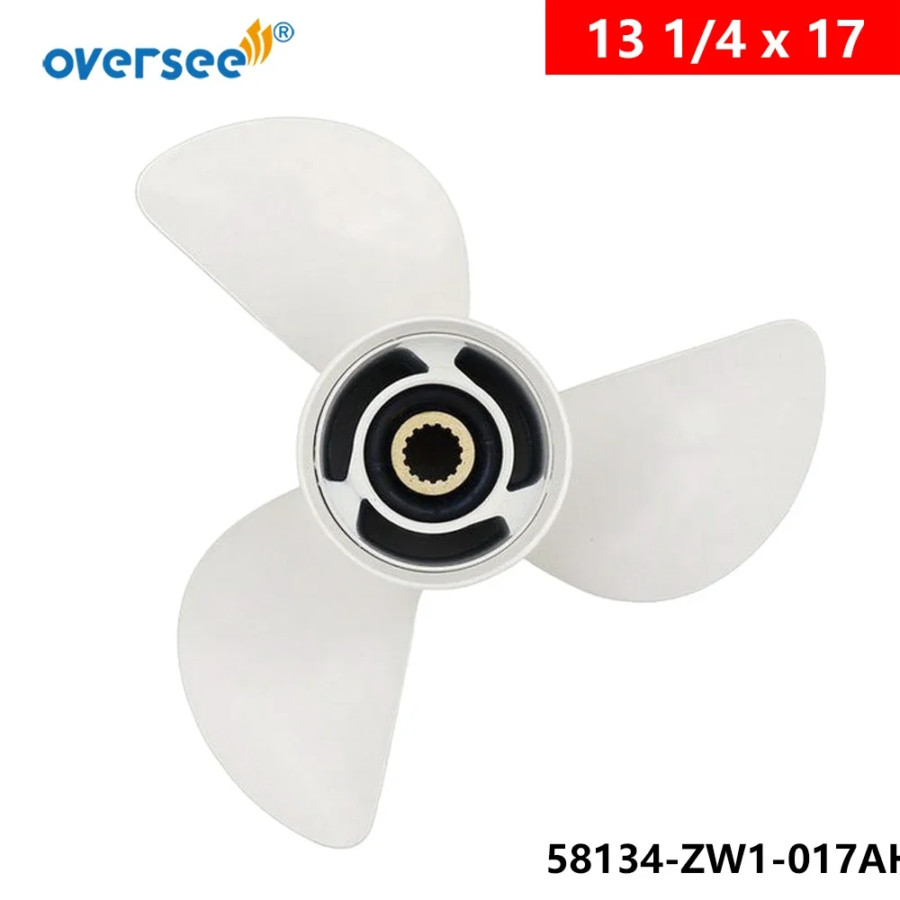 58134-ZW1-017AH Pitch Aluminum Propeller For Honda 75-130HP Outboard Motor 13 1/4X17