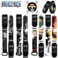 One Piece Luffy Strap for Xiaomi Mi Band 6 5 4 3 NFC Anime Silicone Men's Women's Sport Smart Watch Strap Cartoon Bracelet Gifts