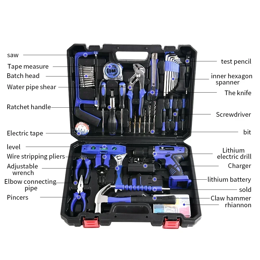 Multi-function Electric Mini Cordless Garden Instrument Holes Power Drill Screwdriver Kit Socket Tool Set Battery Impact Drill