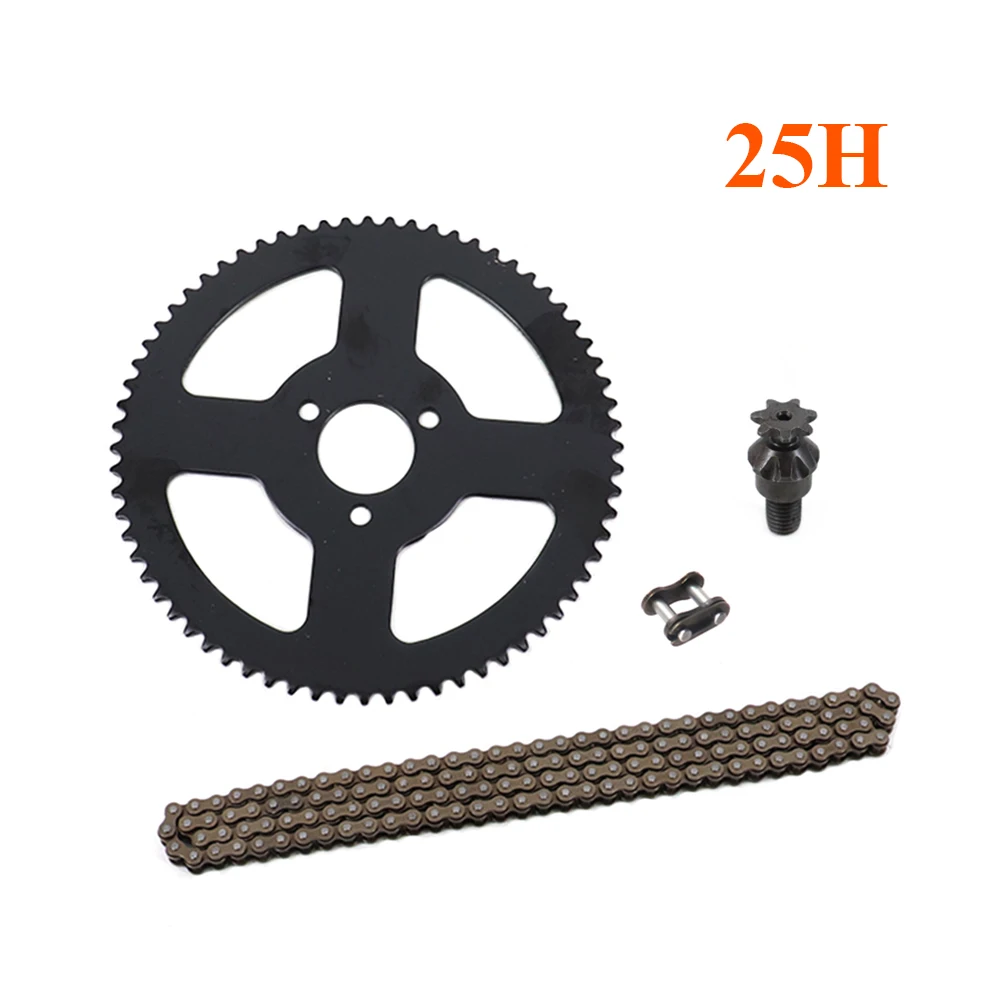 

25H 7T Front Sprocket Clutch Drum Gear 68T 26mm Sprocket + Chain 136 Links For 2 Stroke 47cc 49cc Mini Moto Pocket Bike ATV Quad