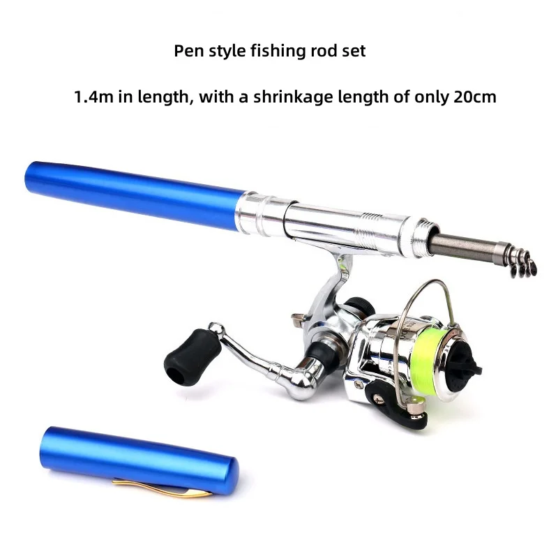 

Mini Pen Fishing Rod & Reel Combo, Telescopic Rod With 4.3:1 Gear Ratio 2+1BB Reel Combo Pocket Telescopic Fishing Rod