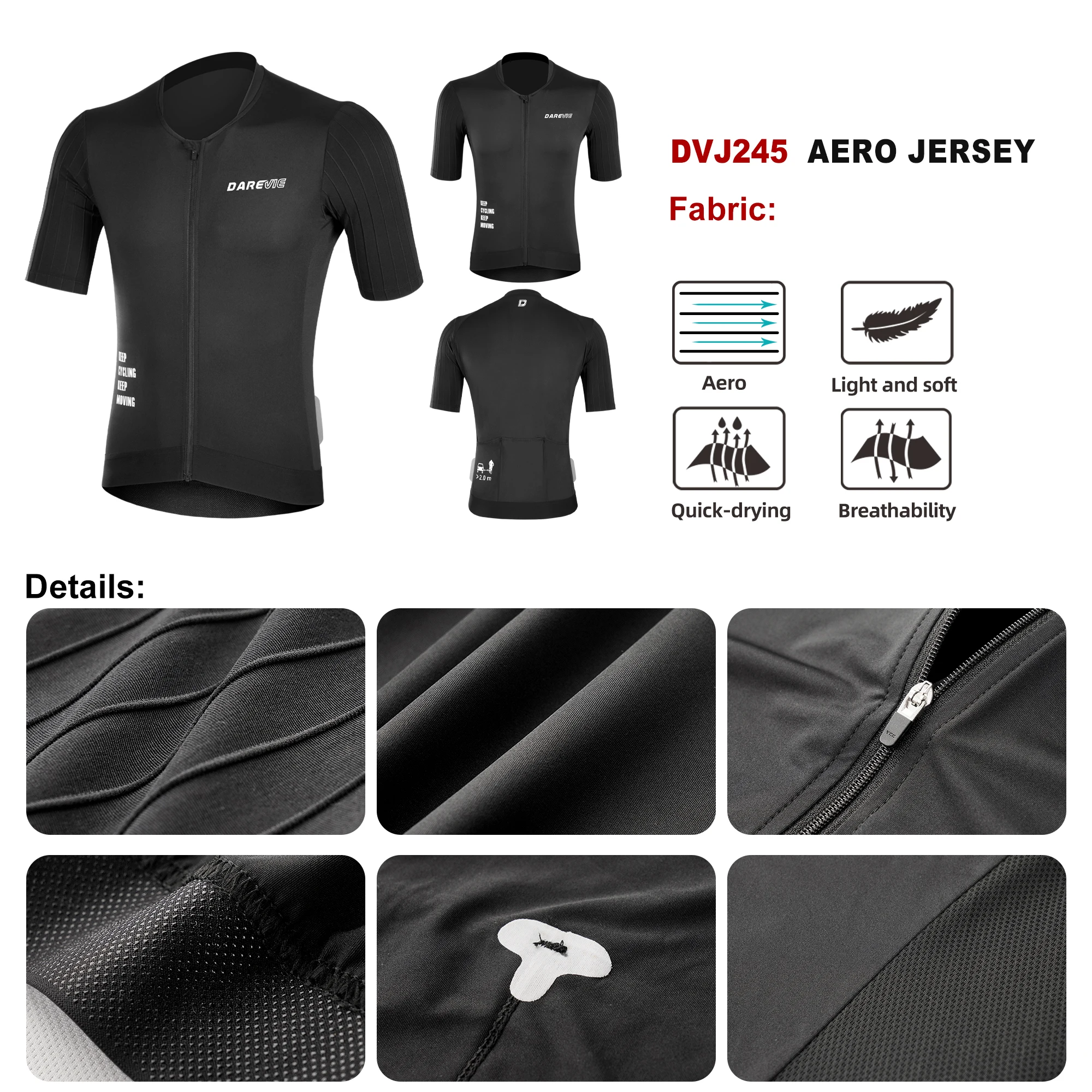 DAREVIE Aero Man Ciclismo Maillot Reduzir Resistência PRO Nível Camisa de Ciclismo Anti-UV 40+ Absorção de Umidade Roupas de Ciclismo Masculinas