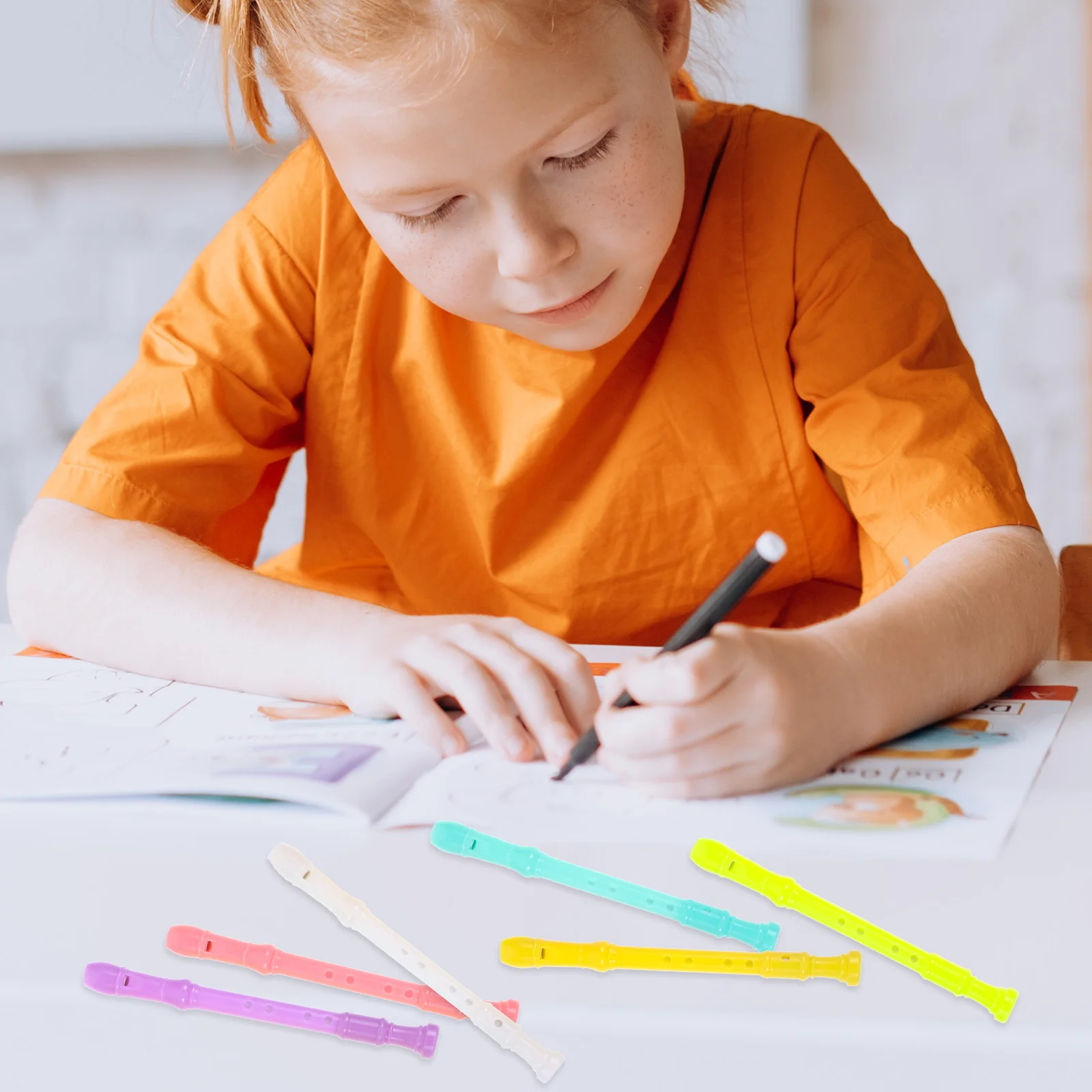 

6Pcs Flute Gel Pens Creative Cartoon Design Smooth Writing Gel Ink Pen Student Gift Office School Supplies Cute Pens for Girls