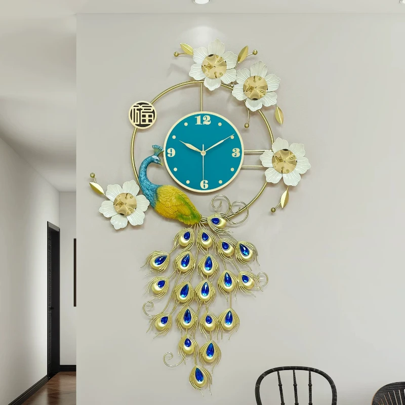 Peacock Xenomorph Wall Watch Wall Watch Fashion Vintage Living Room Clock Wall Modern Luxury Reloj De Pared Ornaments Home Decor