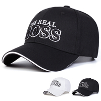 Unisex THE REAL BOSS Letter Embroidery Baseball Caps Spring and Autumn Outdoor Adjustable Casual Hats Hip Hop Hat Sunscreen Hat