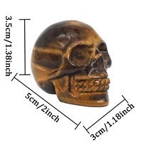 2 Inch Natural Crystal Skull Figurine Hand Carved Gemstone Amethyst Skull Statue Home Desk Decor Ornament Halloween Gift 2
