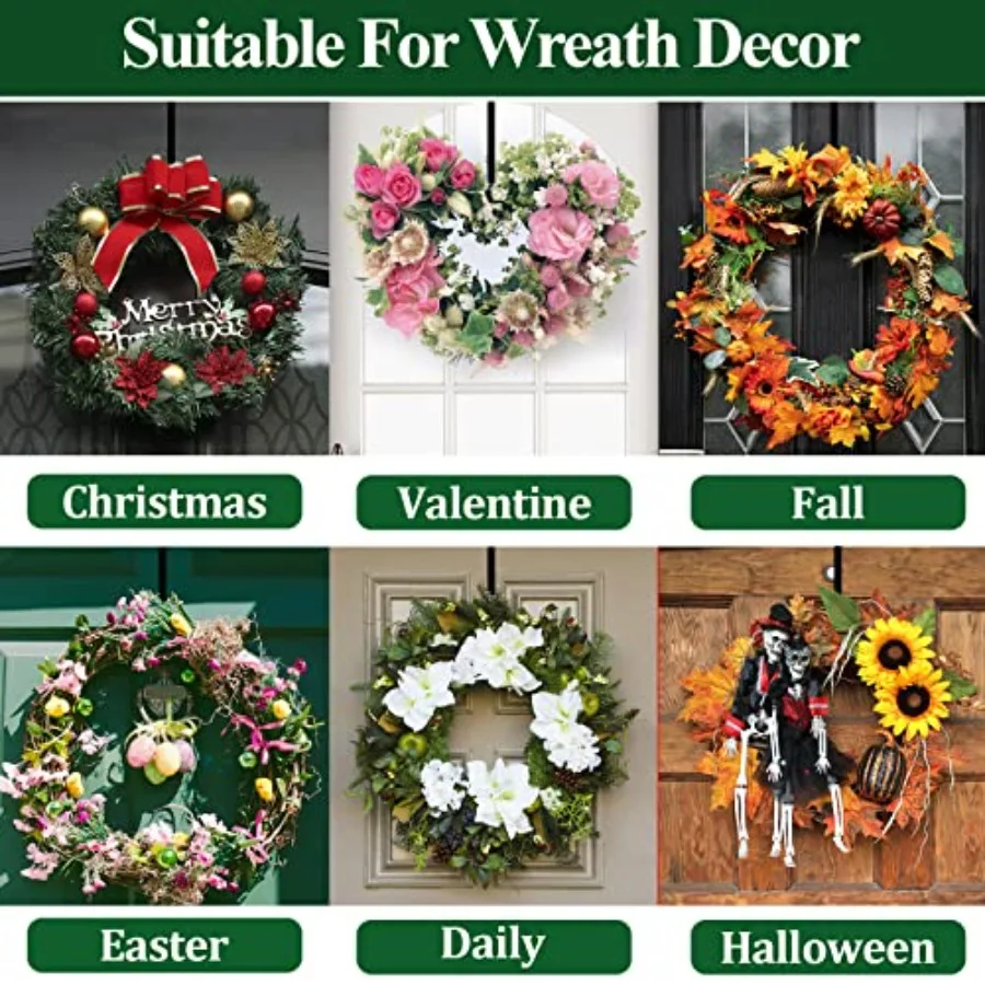 GP Life Wreath Hanger for Front Door, Adjustable from 15 to 25 Inch Hanger, 20 lbs Larger Door Upgrade Christmas Fall Wreaths D
