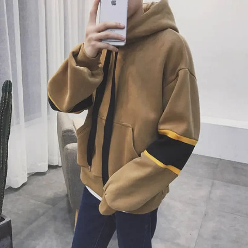 Green Hoodies Men\'s Clothing Hip Hop Pastel Color Hooded Simple Korean Sweatshirts for Man Style Funny New in Sweat Shirt Luxury