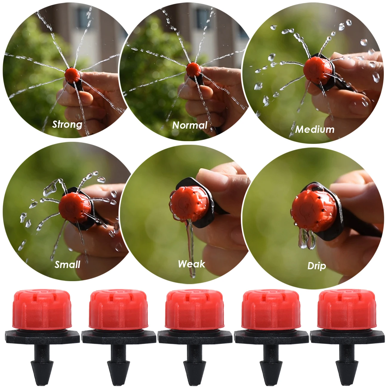 KESLA 5M-30M Garden Greenhouse Drip Irrigation System Watering Kit w 1/4\'\' PVC Hose Misting Nozzle Sprinkler Dripper Tee Adaptor