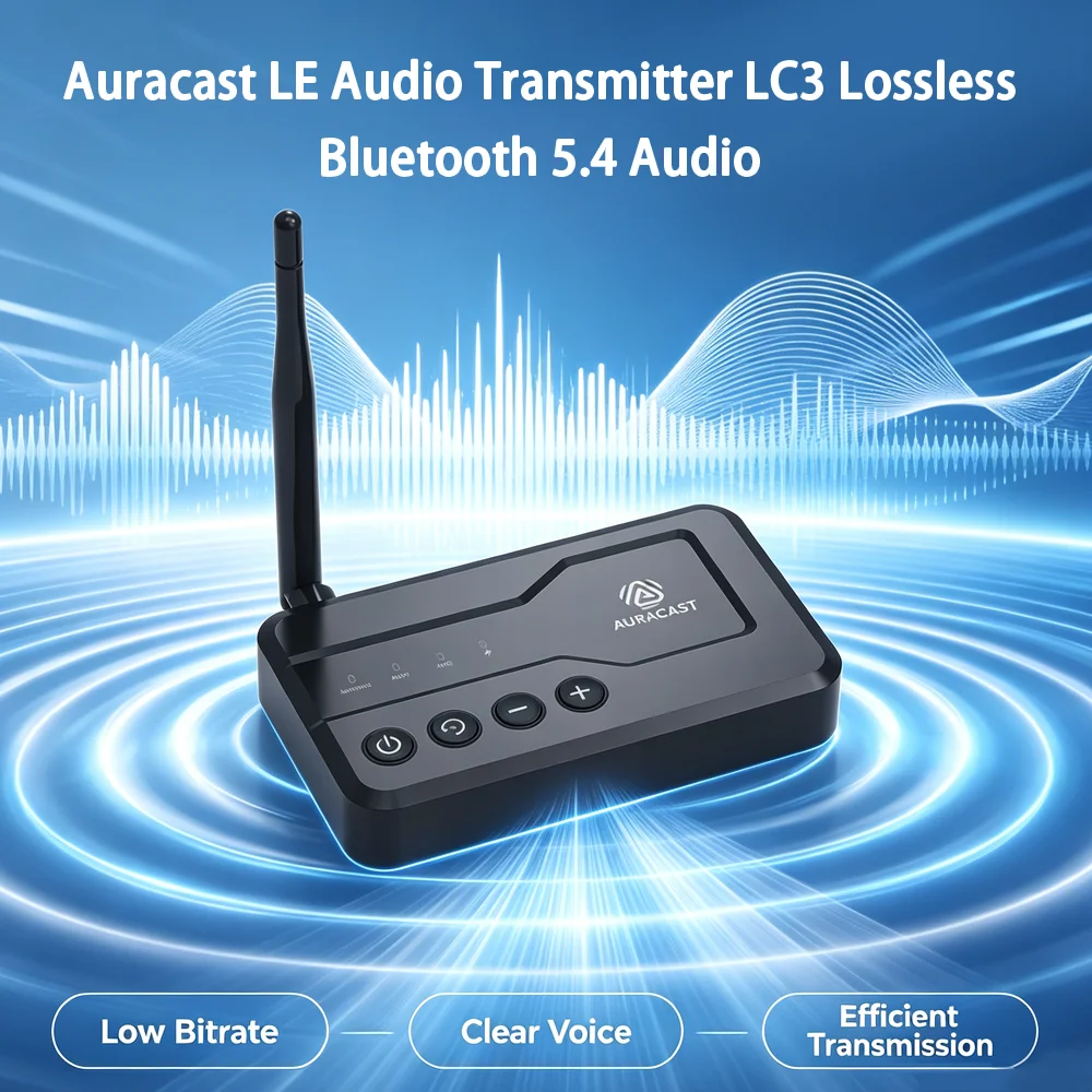 Wireless Bluetooth 5.3 Transmitter Receiver Function External Antenna aptX‑HD Low Latency 3.5 AUX Mic for PC TV Hi‑Fi Amplifier view 3