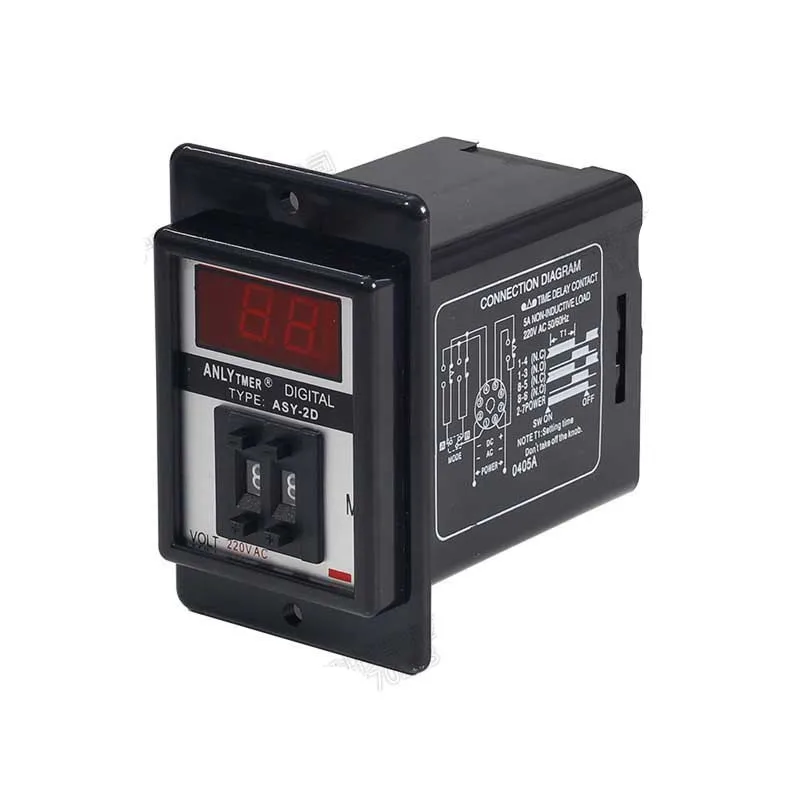 DC12V DC24V AC110V AC220V AC380V  Power ON Delay Timer Time Relay 1-99s with base socket