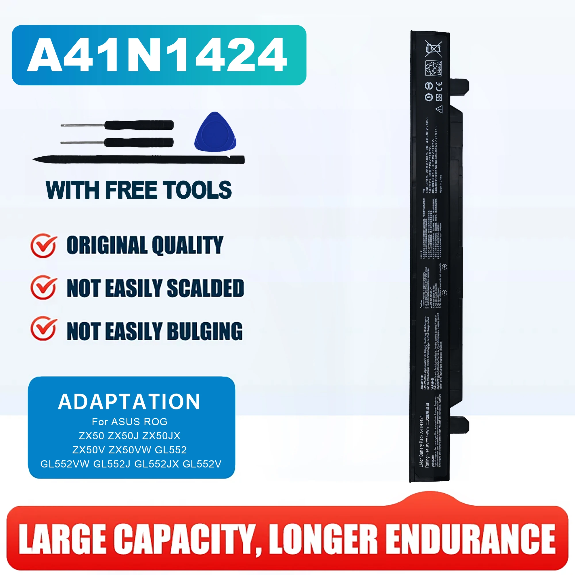 A41N1424 Laptop Battery for ASUS ROG FX-Plus/PRO ZX50 ZX50J ZX50JX ZX50V ZX50VW GL552 GL552J GL552JW GL552V GL552VW FZ50 FX50VW