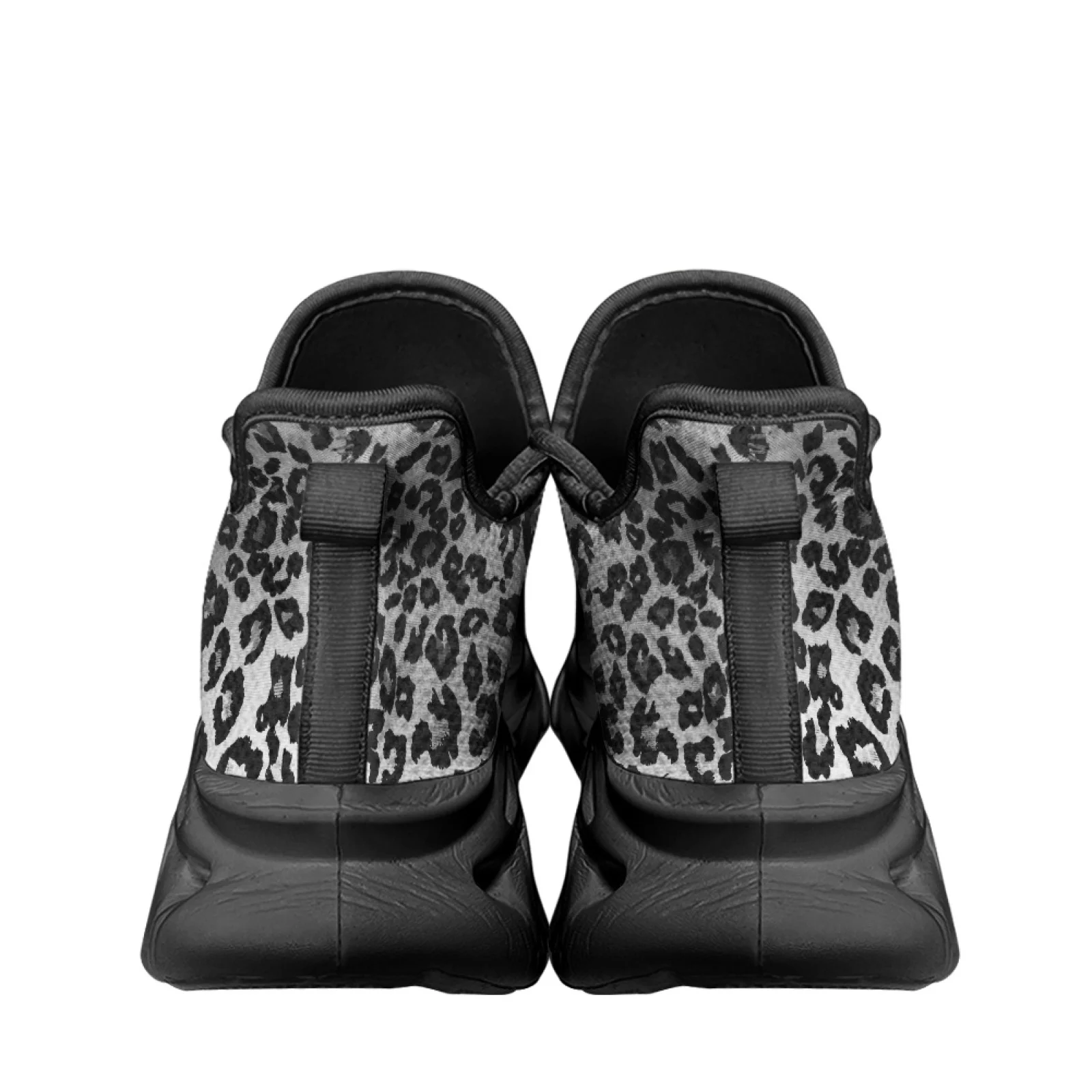 PENSTROLL Black Leopard Print Pattern Lightweight Comfortable Mens Running Shoes Blade Running Shoes for Students Daily Wear