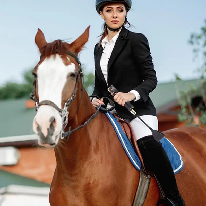 Fouet d'équitation en cuir PU à double barre, 30/45/54cm, outil de course équitation