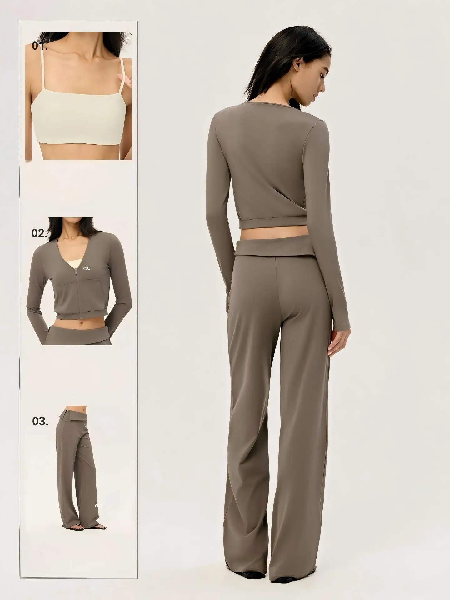 3-piece relaxation yoga set, women's lazy style outdoor sports set, high-end Pilates fitness suit set