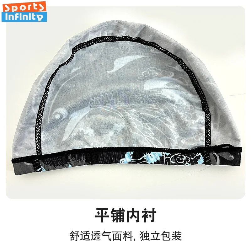 أزياء الكبار قبعة السباحة للجنسين لهب مطبوعة قبعة السباحة مريحة عدم الانزلاق النسيج قبعات السباحة اكسسوارات السباحة