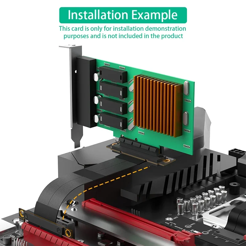 NIEUWE PCIE X4 Verlengkabel Riser Extender PCI Express 4X GEN3 8Gbps Man-vrouw 270 Graden Reverse PCI-E Slot flexibele Kabel