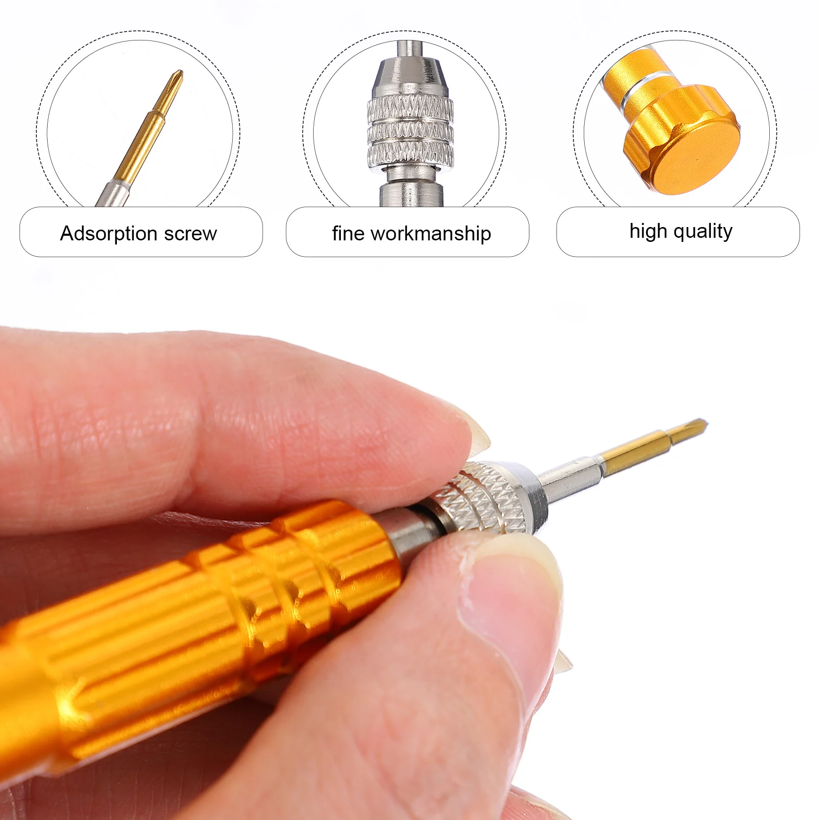 

1 set 5-In-1 Precision Screwdriver Set Strong Magnet Built-In Pulley Portable Handle For Mobile Phone Repair Tool Electronics