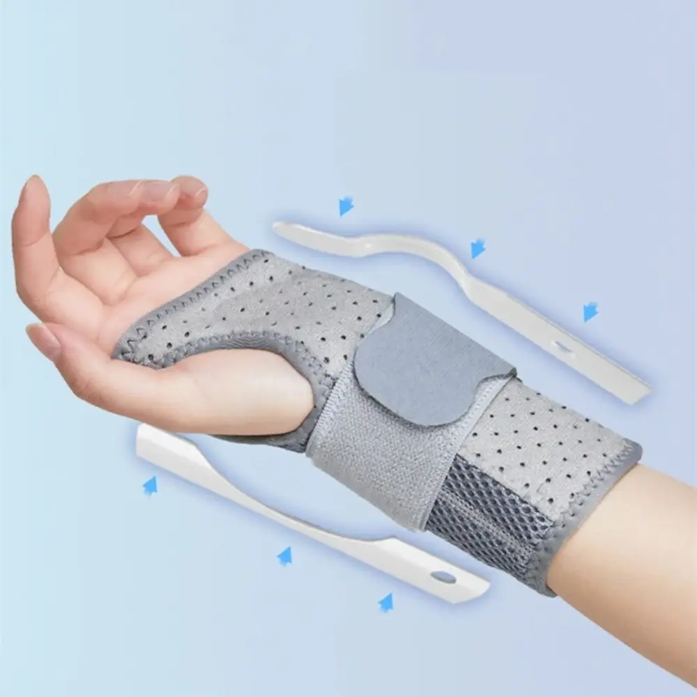 

Ergonomic Thumb Sleeve Wrist Brace Tendinitis Breathable Elastic Wrist Guard Metal Bar Support Adjustable Wrist Protectors Band