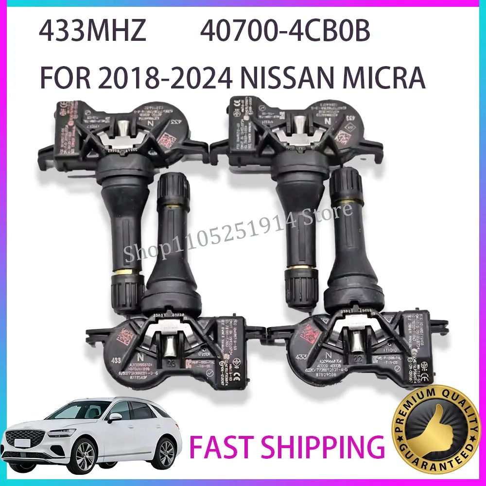 

TPMS SENSOR 40700-4CB0B FOR 2018-2024 NISSAN MICRA TIRE PRESSURE SENSOR TPMS 433MHz TIRE AIR PRESSURE 407004CB0B 40700-4CB0A