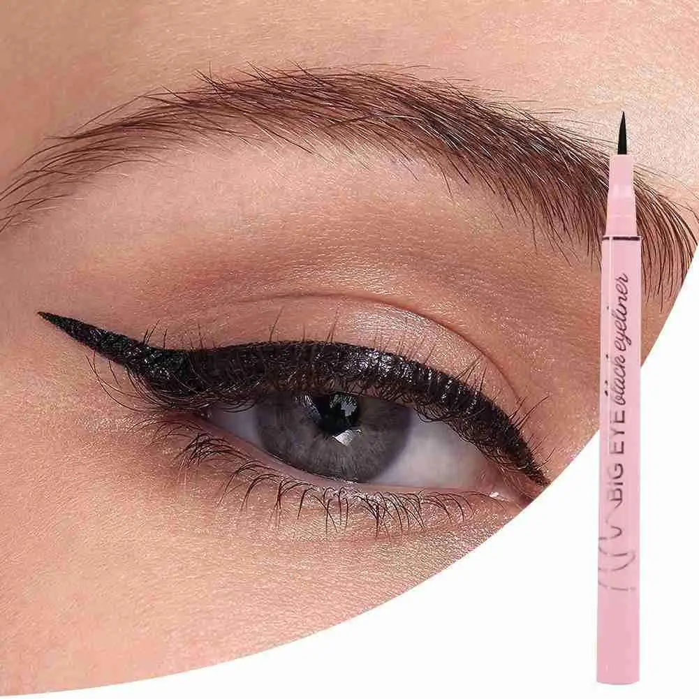 Caneta líquida eyeliner preto impermeável, secagem rápida, de longa duração, anti-suor, refil, sem manchas, ultra-fino, 1mm, Eyeli T0V8