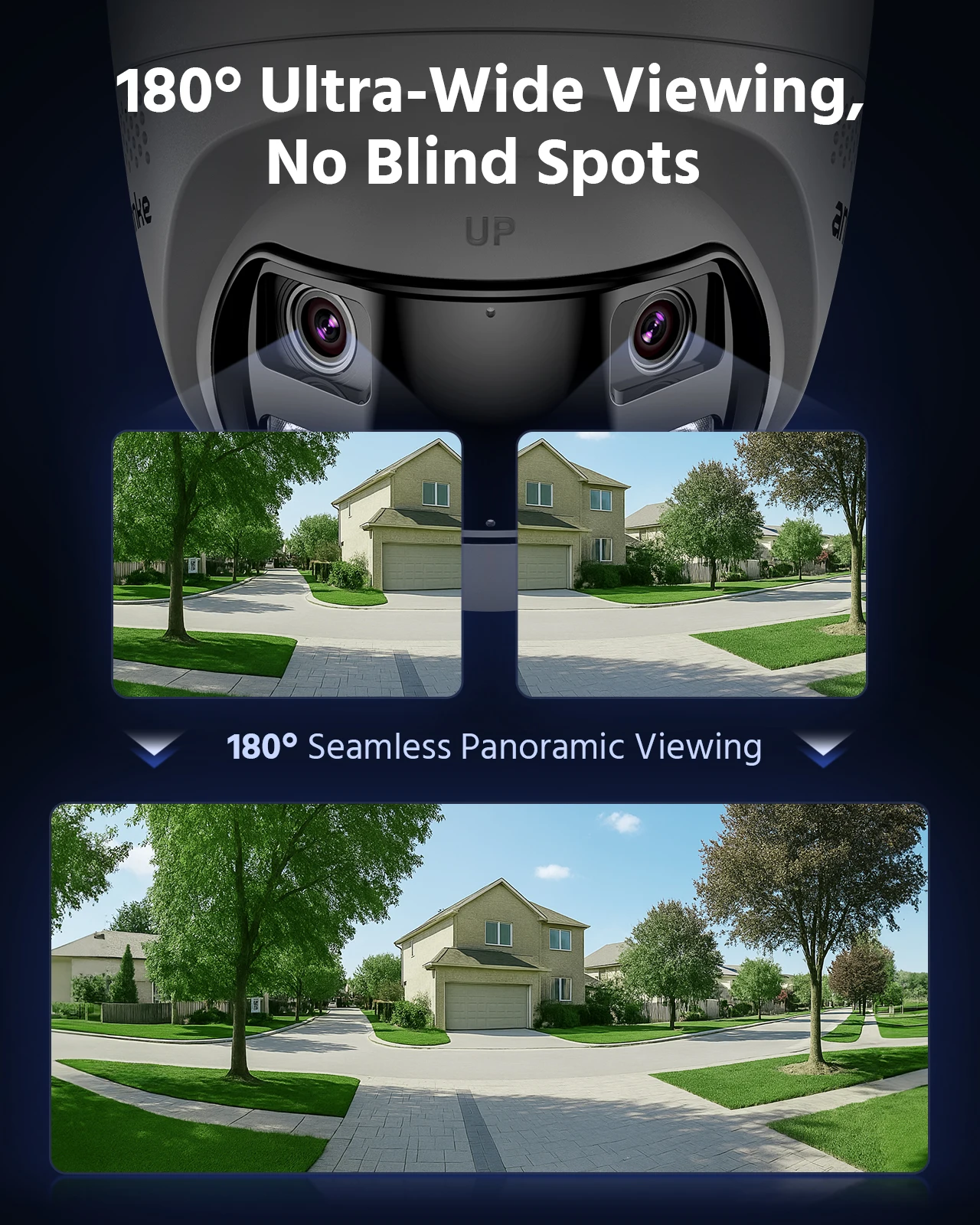 4K 8MP 180 °   Telecamera di rete IP PoE di sorveglianza panoramica Telecamera CCTV audio bidirezionale intelligente a doppia luce intelligente a doppia luce