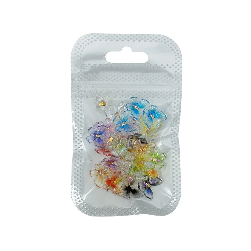 30PCS 혼합 색상 3D 수지 나비 네일 아트 매력 액세서리 손톱 장식 디자인 용품 재료 미용 도구