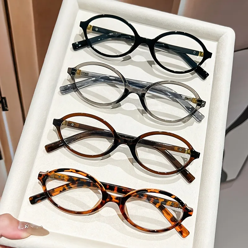 Klassische kleine ovale Damenbrille mit kleinem Rahmen, Anti-Blaulicht, schlichtem und elegantem Rahmen und leichtem Material – Detail 5