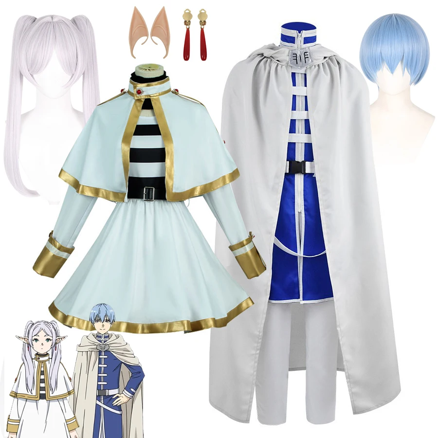 Frieren Anime Cosplay Costume pour femmes et filles, uniforme de magicien trempé, vêtements de fête d'Halloween, perruques, Sousou no Frieren Himmel