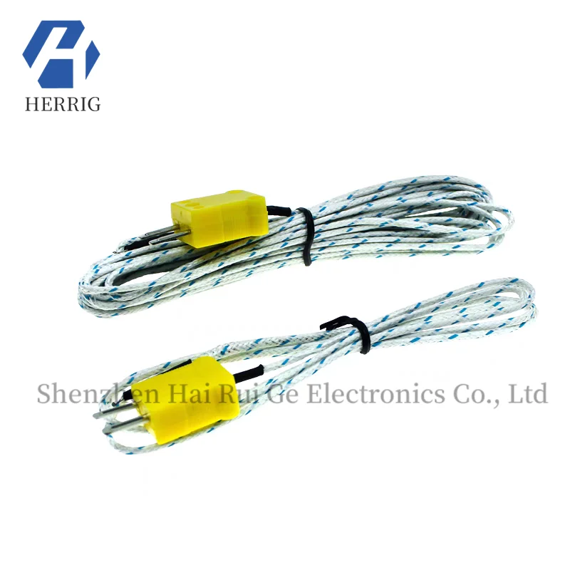 

K-type temperature sensor probe measuring line 1/2/5 meters surface thermocouple temperature probe sensing line