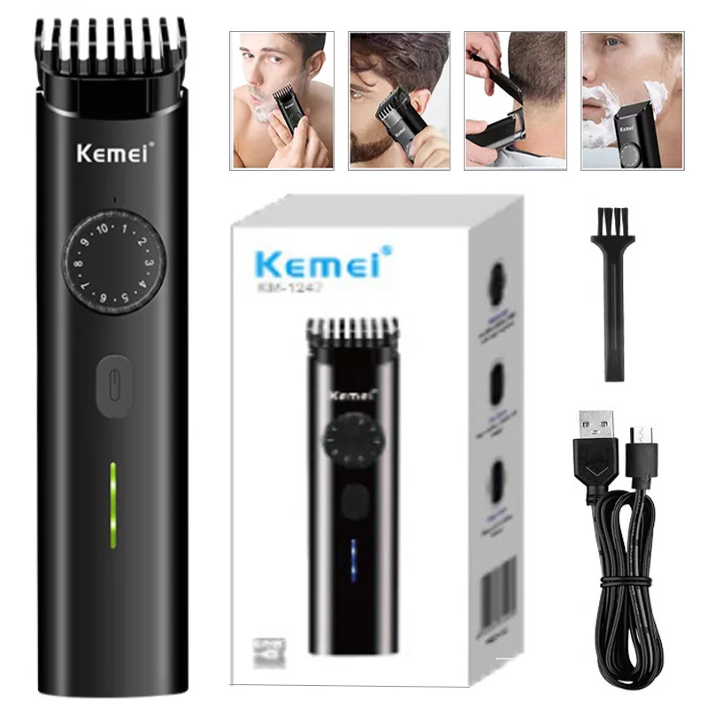 

KM-1247 Rechargeable Electric Hair Clipper New Silent Wireless Hair Clipper Men Shaver Trimmer For Barber Professional Hair Clip