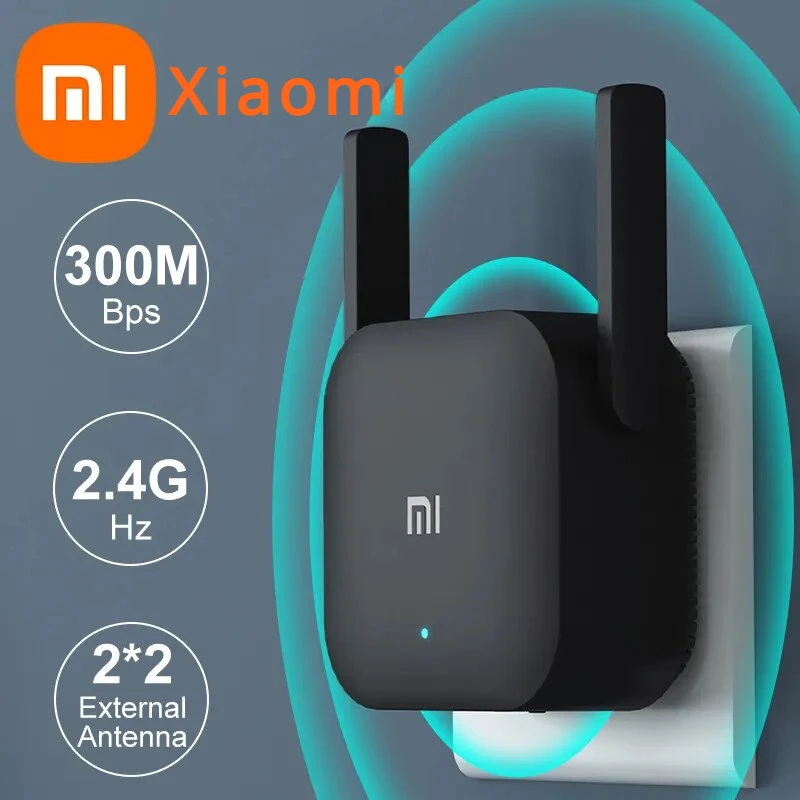 Xiaomi Repeater WiFi Pro Amplifier Expander Network  Router Power Extender Roteador 300M 2.4G 2 Antenna for Router Home Office