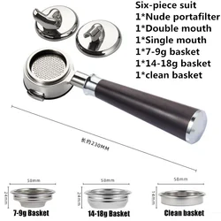 58mm Stainless Steel Bottomless Bottom Portafilter Set For Expobar/Gemilai/Milesto/Rocket E61 Naked Handle Barista Tool