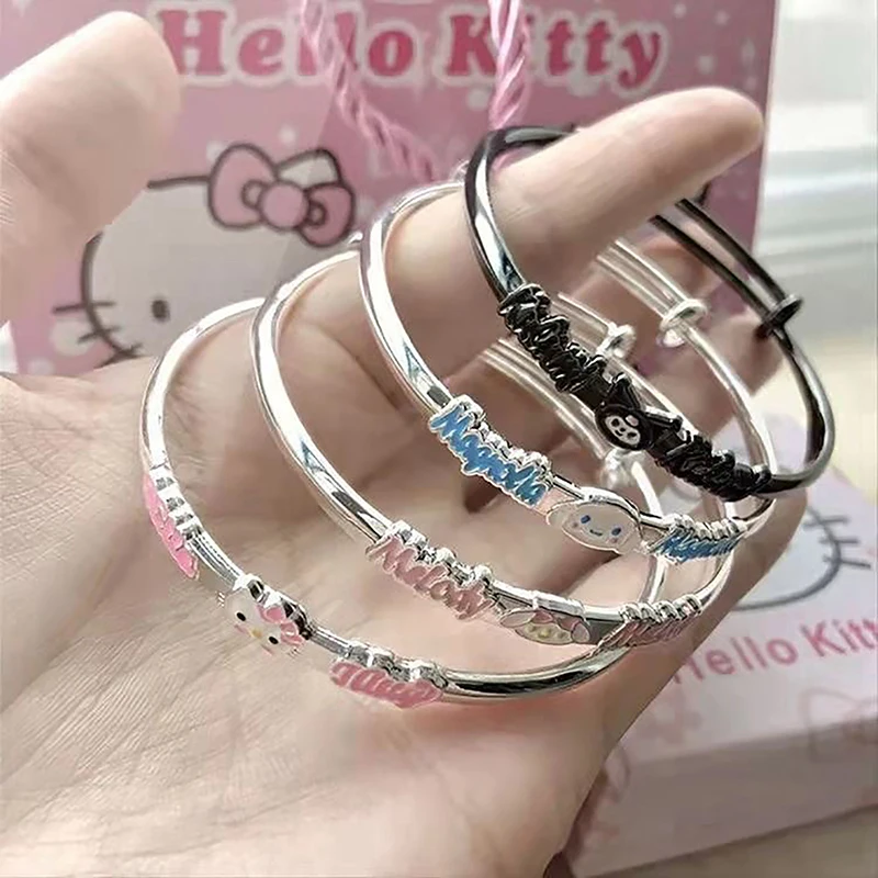 Cute Cartoon Cinnamoroll Melody Kuromi Kt Cat Bracelet For Women Girls Sweet Minimalist Anime Bracelet Jewelry Accessories Gifts