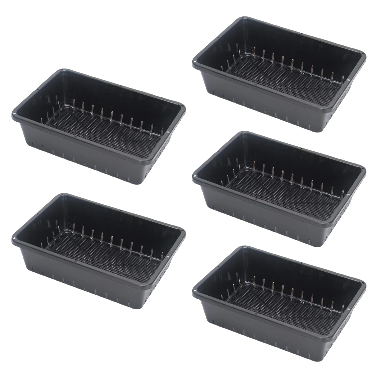 5Pcs Nursery Pots Plastic Plant Seeding Pots Breathable Reusable Anti-aging Tray for Plant Vegetables Garden Nursery Planter