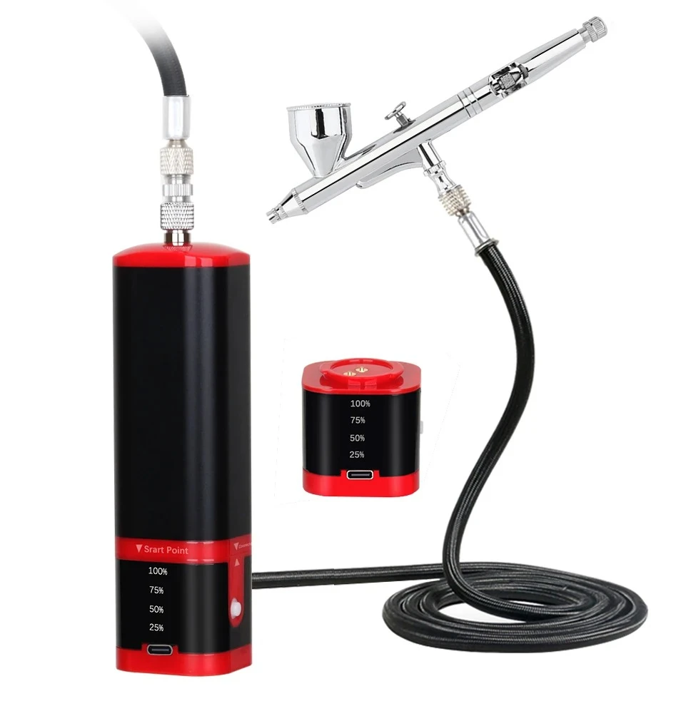 

Бесшумный беспроводной компрессор для аэрографа с заменяемой батареей, суперэффективный аэрограф-распылитель для парикмахерских, художественного дизайна и ухода за собой